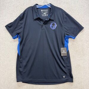 Spartan Race Polo Shirt Mens Large Blue Performance Active Golf 47 Forward NEW